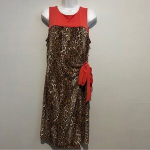 NWT New York & Company Animal Print Sleeveless Dress Knee Length Size Medium